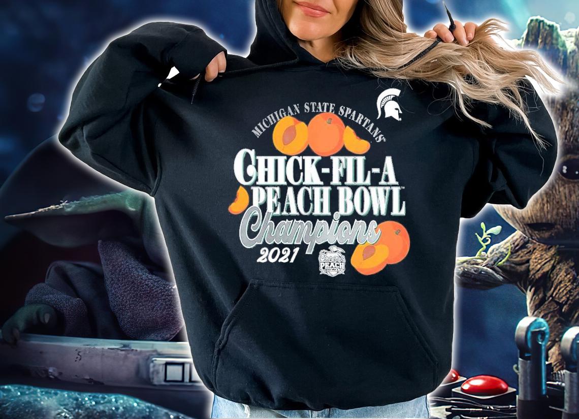 Michigan State Spartans Women's Heathered Charcoal 2021 Peach Bowl Champions Dive Shirt t-shirt hoodie