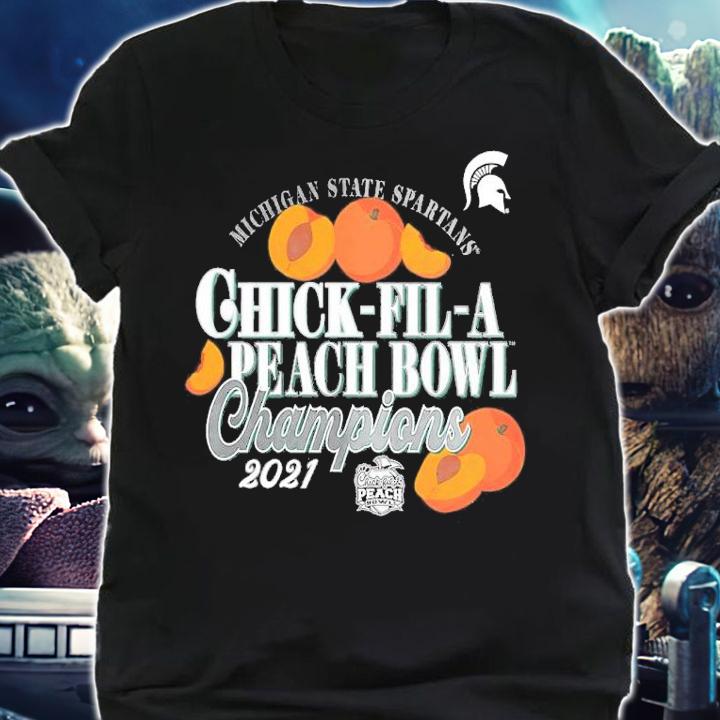 Michigan State Spartans Women's Heathered Charcoal 2021 Peach Bowl Champions Dive Shirt t-shirt shirt