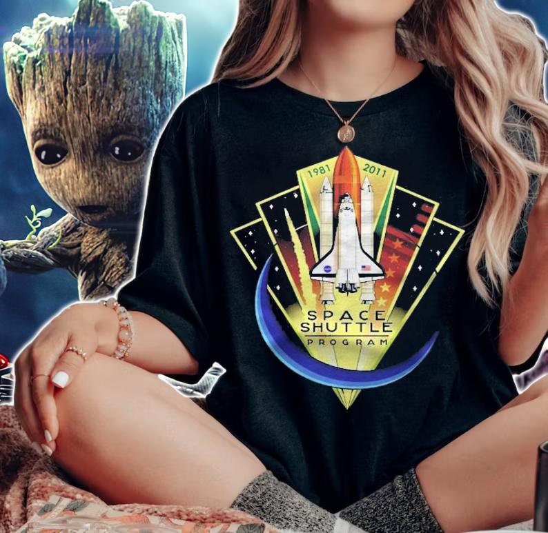 Shuttle Program Commemorative Patch Slim Fit Shirt t-shirt woman shirt