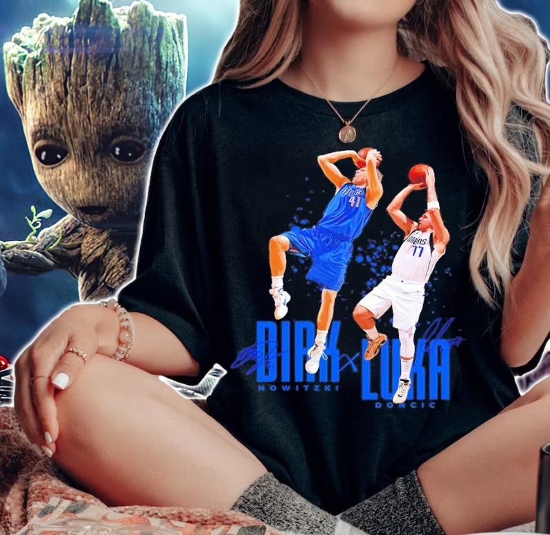 Dirk X Luka Dallas Mavericks Basketball Shirt t-shirt woman shirt