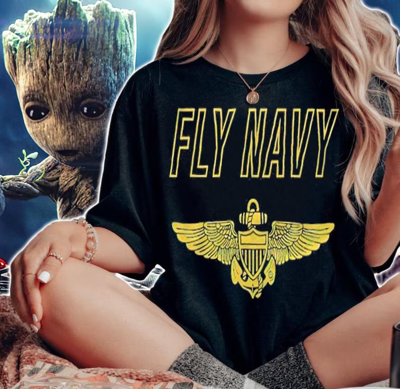 Fly Navy logo T-shirt t-shirt woman shirt