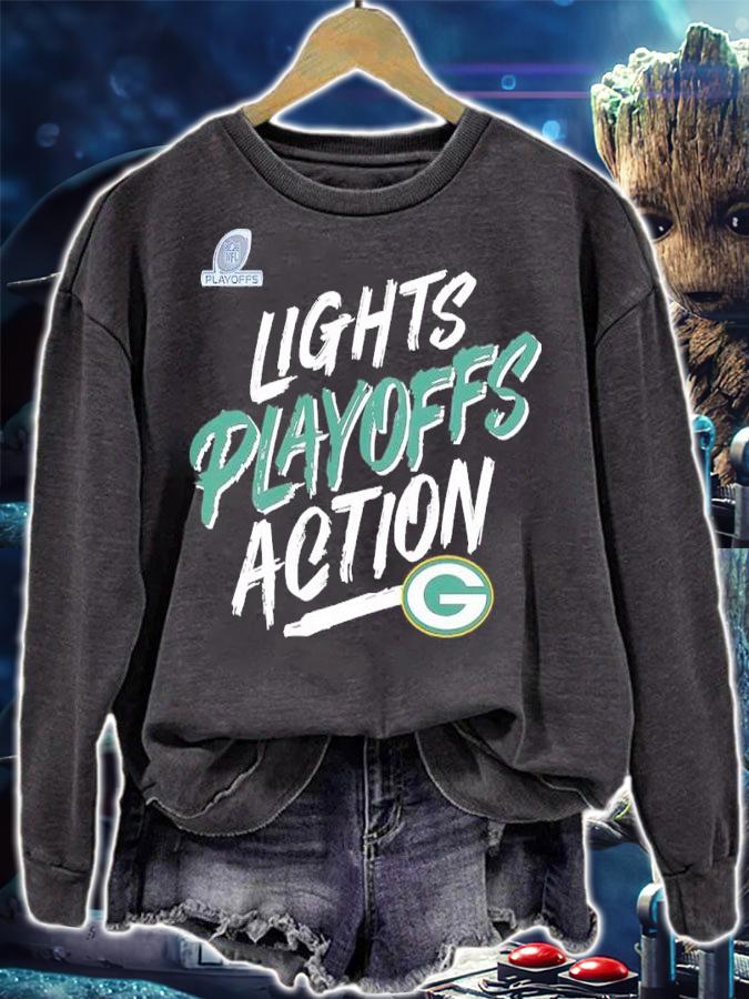 Green Bay Packers 2021 NFL Playoffs Bound Lights Action shirt t-shirt