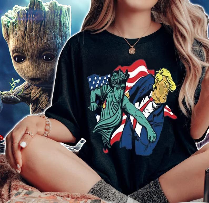 Nasty Woman vs Trump USA Flag T-Shirt t-shirt woman shirt