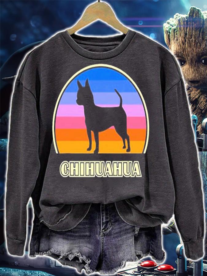 Smooth Chihuahua Vintage Sunset Dog T-Shirt t-shirt