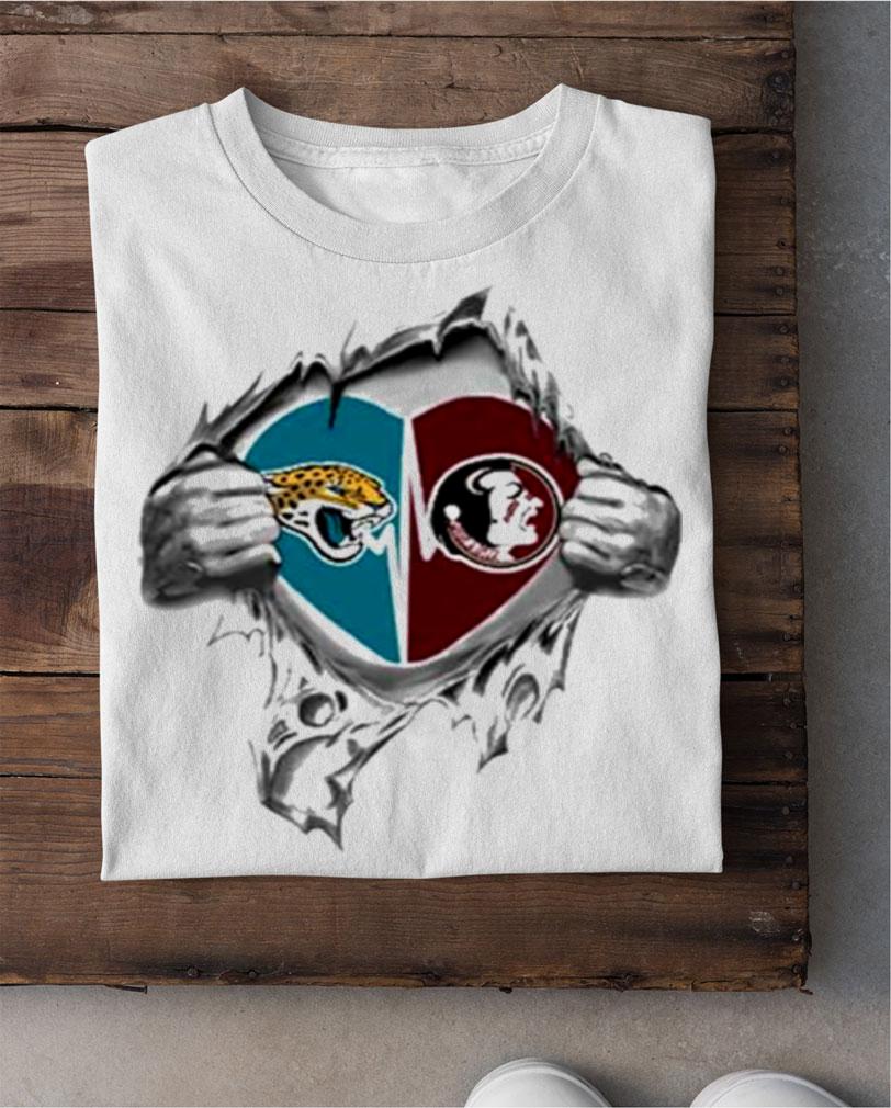 Blood Inside Me Jacksonville Jaguars And Florida State Seminoles t-shirt