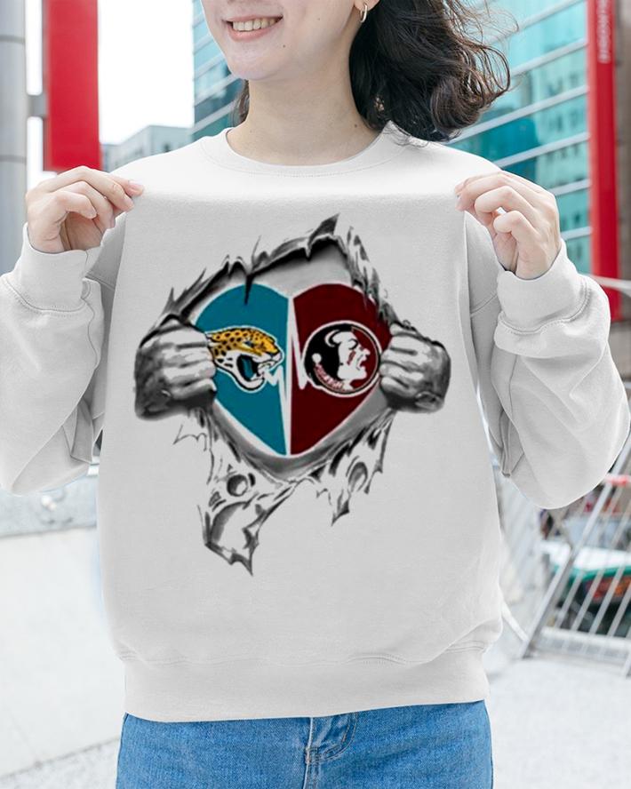 Blood Inside Me Jacksonville Jaguars And Florida State Seminoles t-shirt