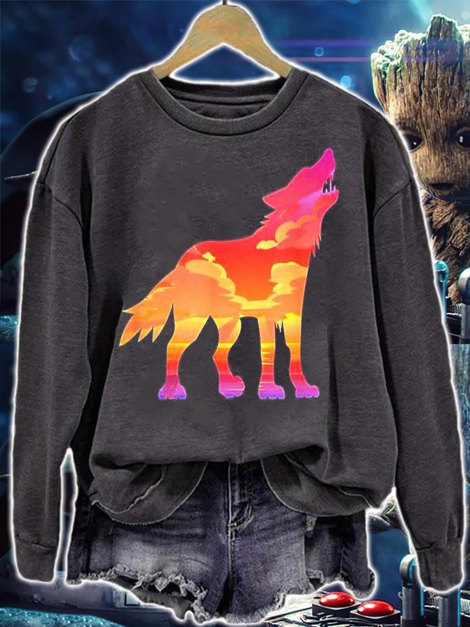 Forest Sunset Wolf T-Shirt t-shirt sweatshirt