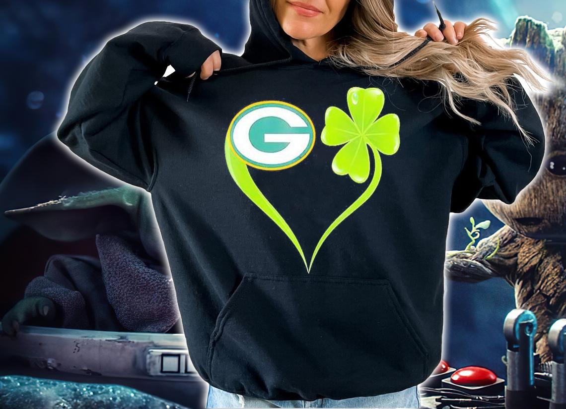 Green Bay Packers Shamrock Heart St Patrick's Day T-Shirt t-shirt hoodie