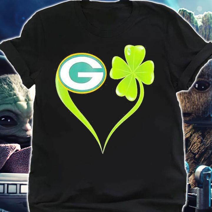 Green Bay Packers Shamrock Heart St Patrick's Day T-Shirt t-shirt shirt
