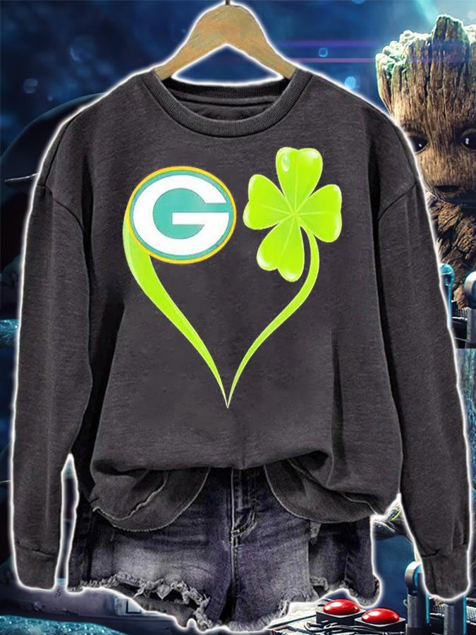 Green Bay Packers Shamrock Heart St Patrick's Day T-Shirt t-shirt sweatshirt