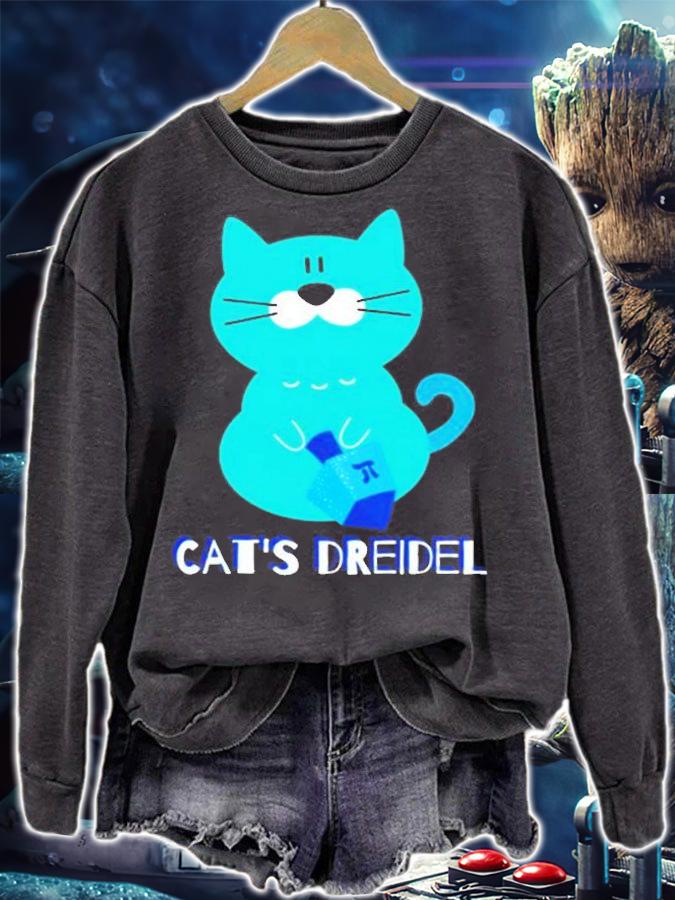 Kids Kids Hanukkah Dreidel Chanukah Cat Shirt t-shirt