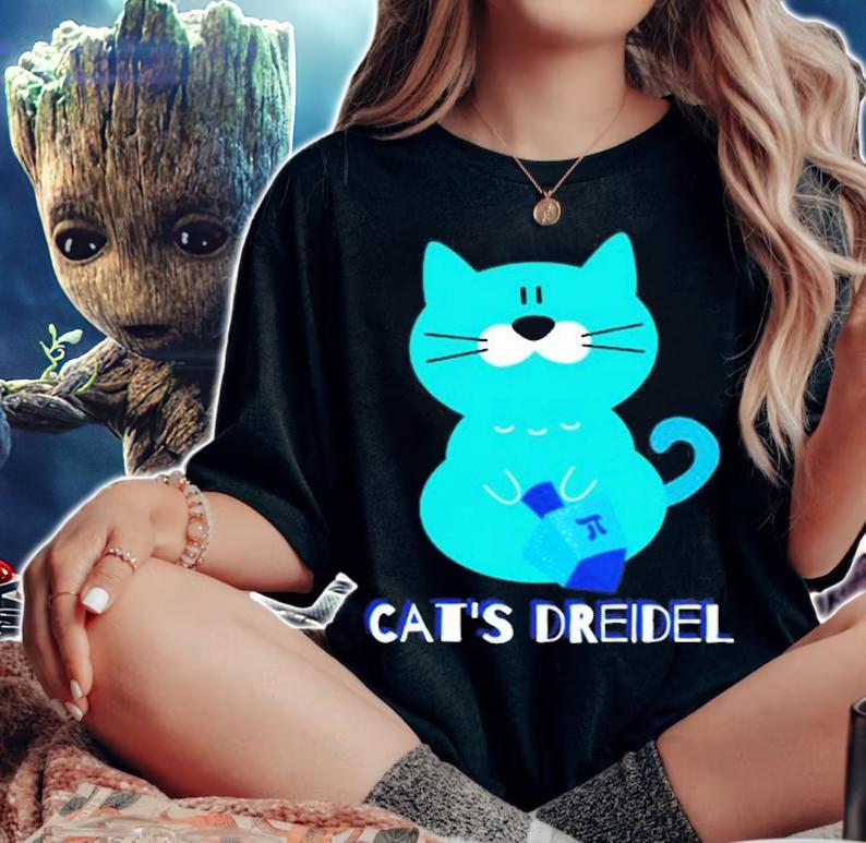 Kids Kids Hanukkah Dreidel Chanukah Cat Shirt t-shirt