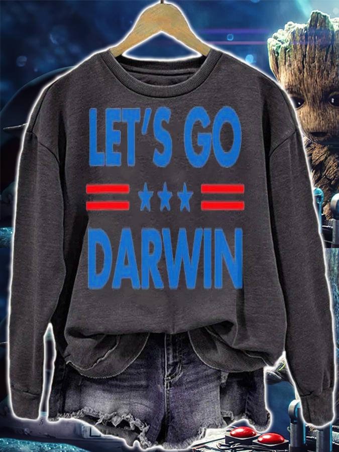Let's Go Darwin Tee Funny Trendy Sarcastic US Flag Colors Political Design T-Shirt t-shirt