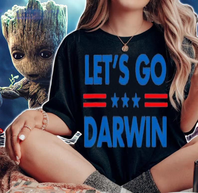 Let's Go Darwin Tee Funny Trendy Sarcastic US Flag Colors Political Design T-Shirt t-shirt
