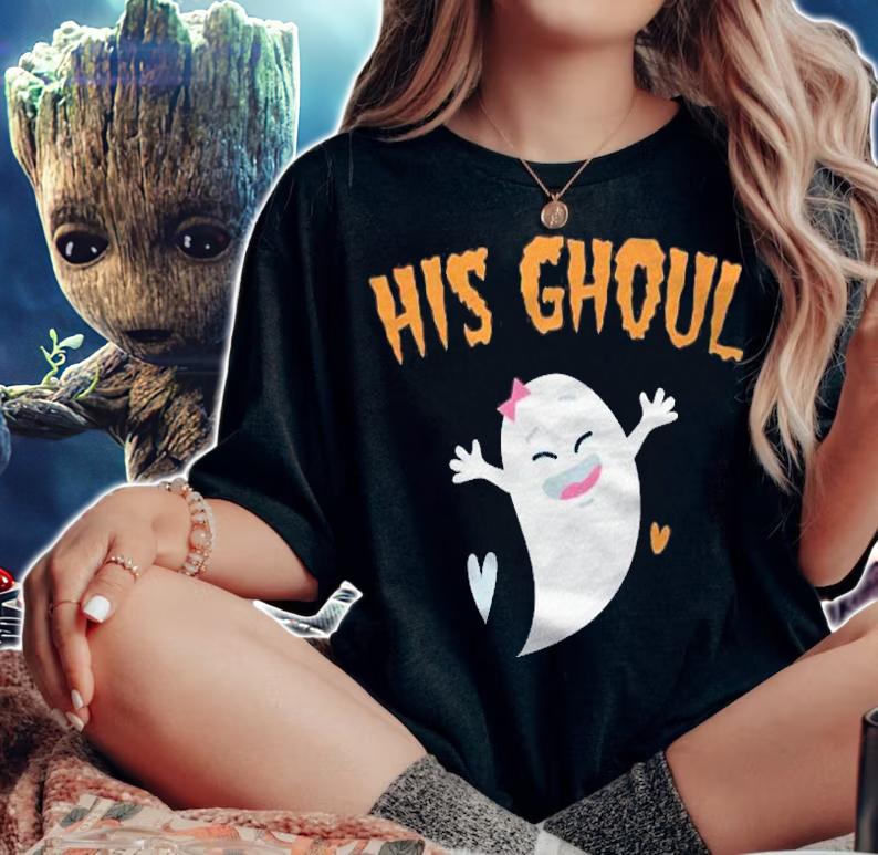 Matching Set Her Boo His Ghoul Halloween Ghost Couple Shirts t-shirt woman shirt