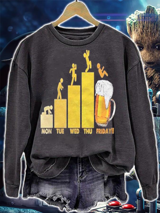 Mon Tue Wed Thu Friday Beer Drinking Relaxing Shirt t-shirt