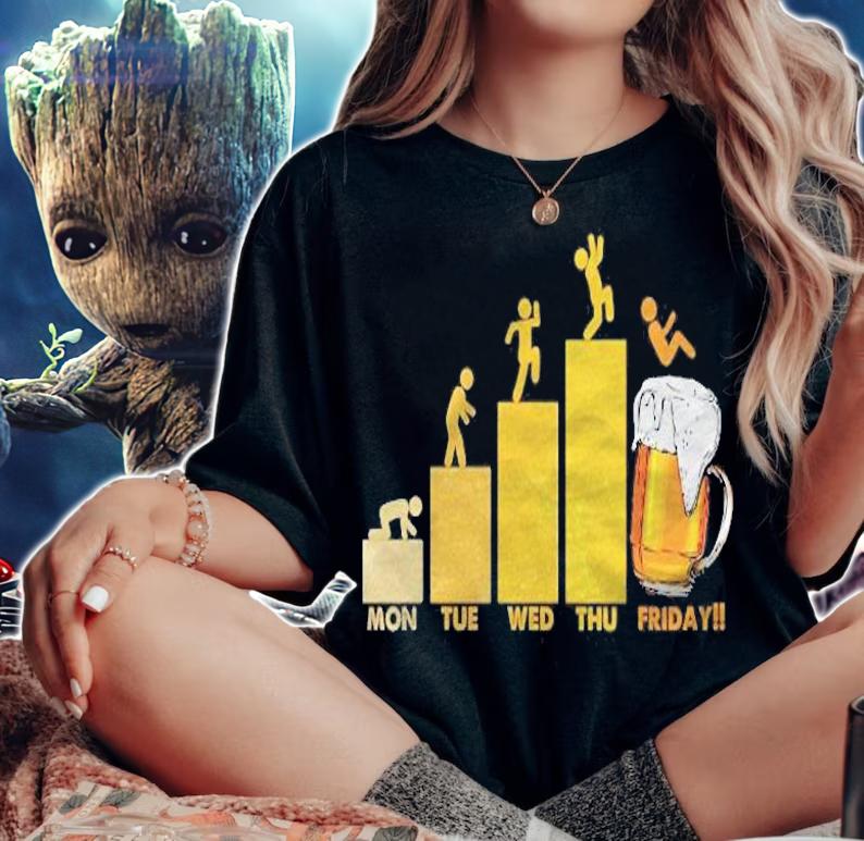 Mon Tue Wed Thu Friday Beer Drinking Relaxing Shirt t-shirt