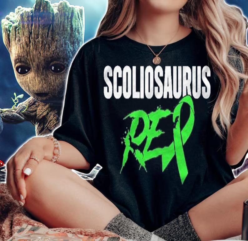 Scoliosis Awareness Saurusrex Scoliosis Warrior Survivor Shirt t-shirt woman shirt