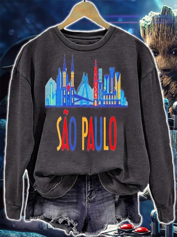 Womens Sao Paulo Brazil Skyline Brazilian Souvenir Gift Shirt t-shirt sweatshirt