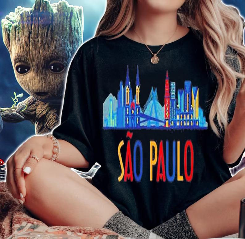 Womens Sao Paulo Brazil Skyline Brazilian Souvenir Gift Shirt t-shirt woman shirt