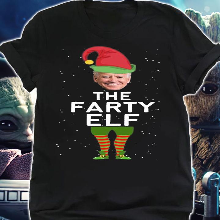 Joe Biden Christmas Funny The Farty Elf T-Shirt shirt