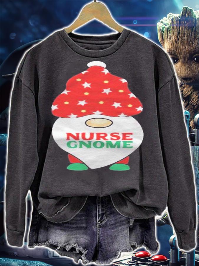 Nurse Gnome Rn Funny Gnomes Matching Christmas Pajamas Xmas Shirt