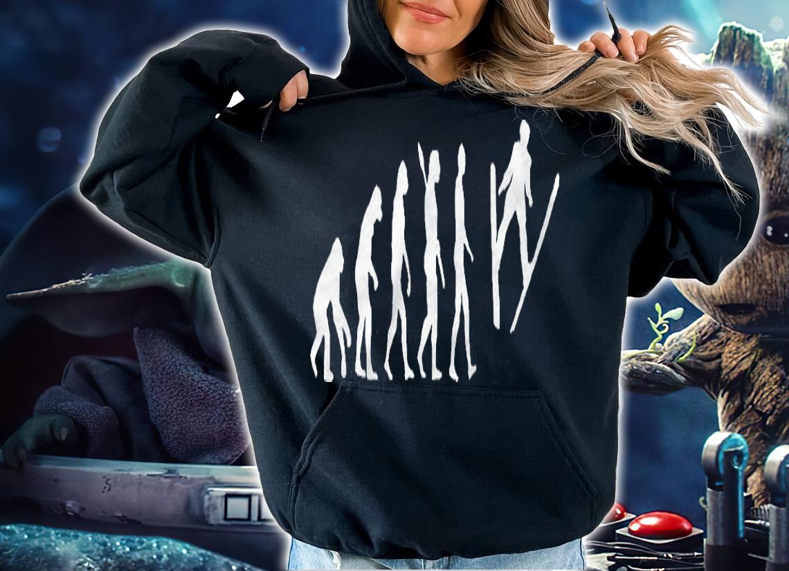 Ski Jumper Evolution Winter Sport Athlete Ski Jumping Skier Shirt