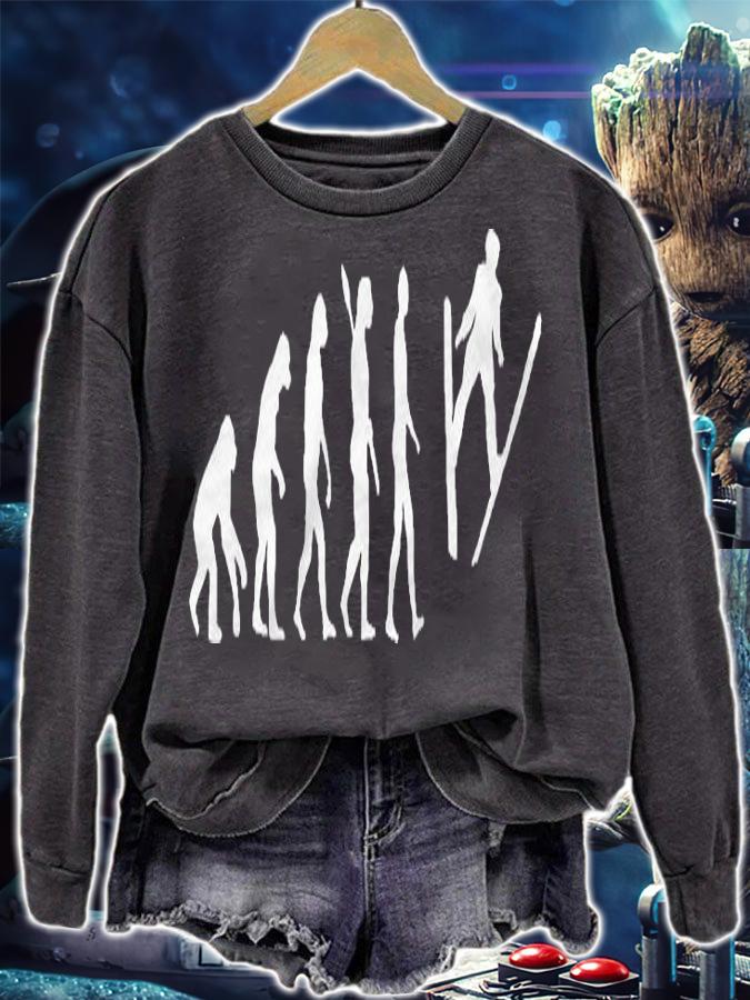 Ski Jumper Evolution Winter Sport Athlete Ski Jumping Skier Shirt