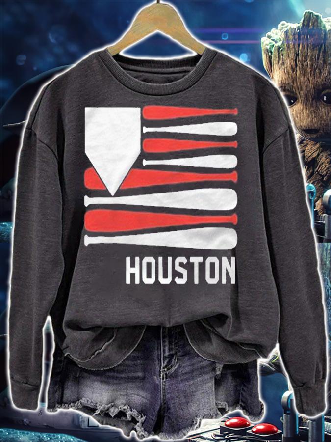 Houston Baseball Gift American Flag shirt