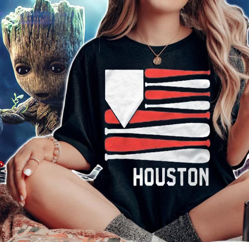 Houston Baseball Gift American Flag shirt