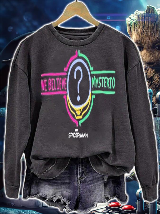 Marvel Spider Man No Way Home Mysterio We Believe Banner T-Shirt sweatshirt