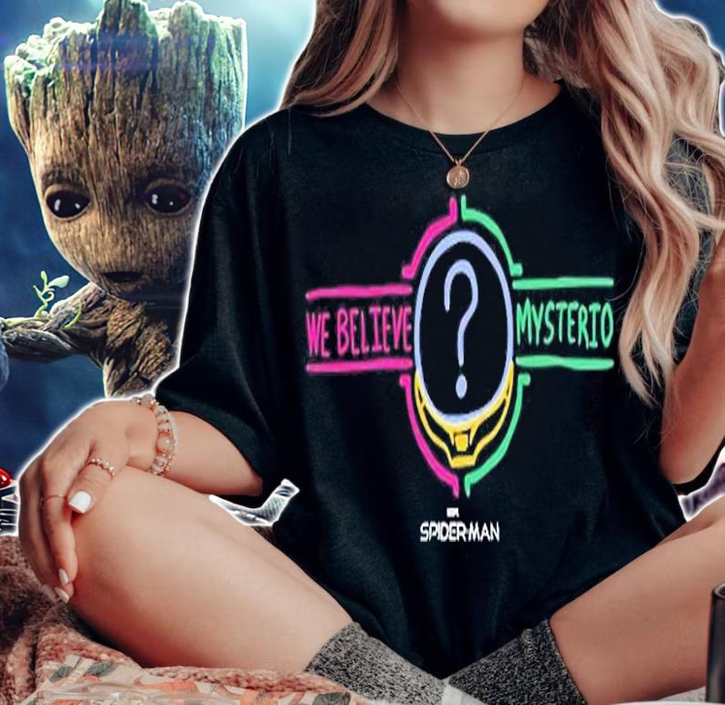 Marvel Spider Man No Way Home Mysterio We Believe Banner T-Shirt woman shirt