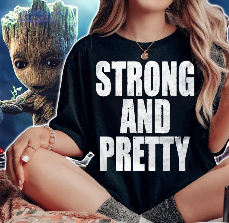 Mens Funny Strong And Pretty Strong Man Gym Gift Classic Shirt woman shirt