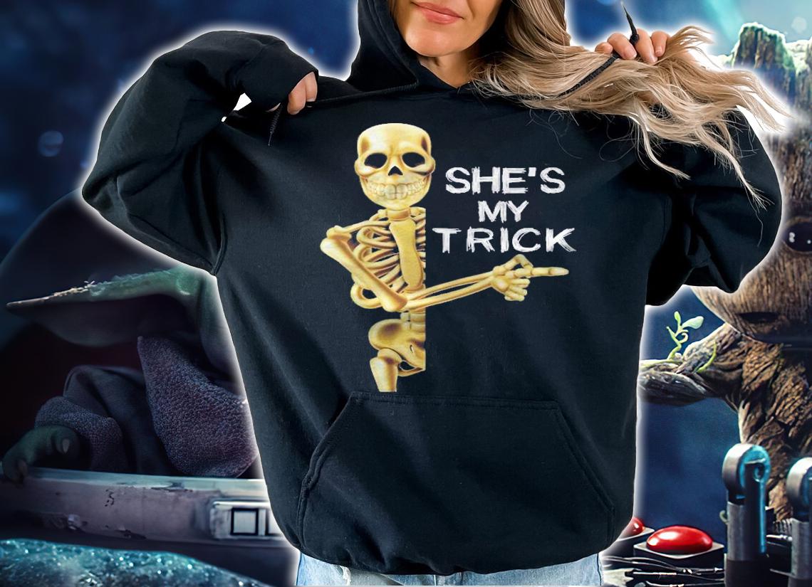 Halloween Shes My Trick Funny Skull Design , Couple Treat Shirt hoodie