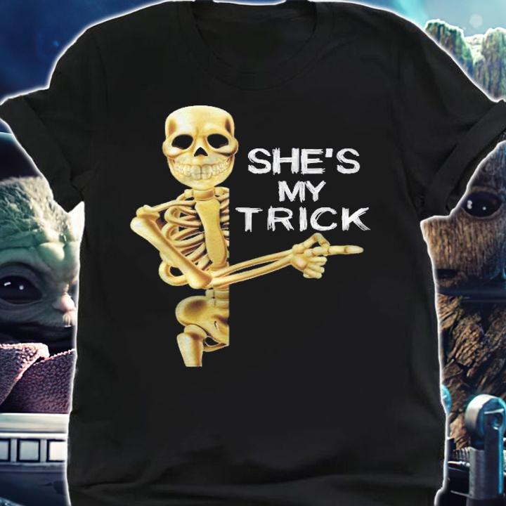 Halloween Shes My Trick Funny Skull Design , Couple Treat Shirt shirt