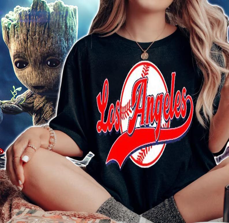 Vintage Los Angeles City Baseball Distressed Baseball T-Shirt