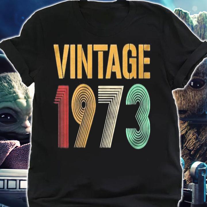 Womens Happy 47Th Birthday Vintage Since 1973 70S Retro Shirt shirt