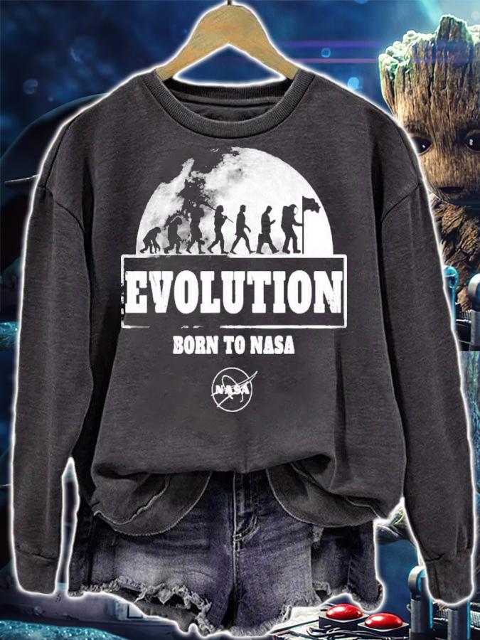 Evolution Born To Nasa Moon Insignia Shirt sweatshirt