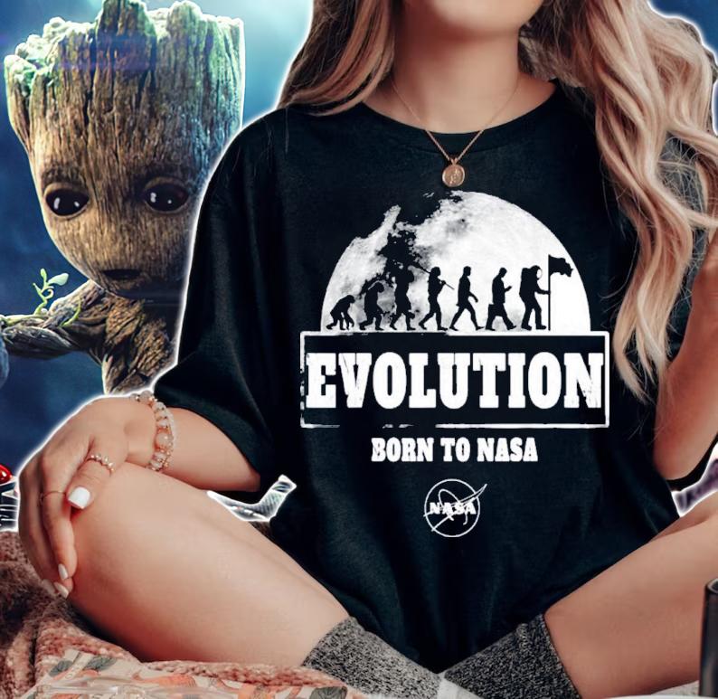 Evolution Born To Nasa Moon Insignia Shirt woman shirt
