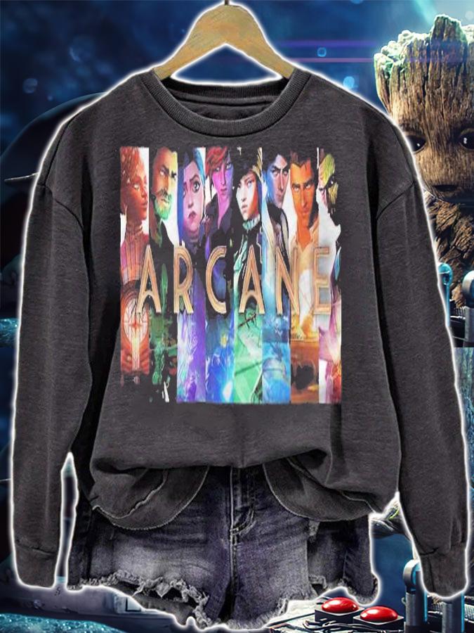 Full character Arcane League of Legends poster T-shirt sweatshirt