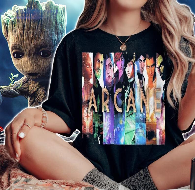 Full character Arcane League of Legends poster T-shirt woman shirt
