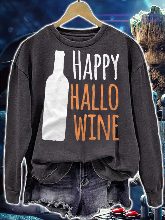Funny Halloween Costume Shirt Happy Hallowine Shirt sweatshirt