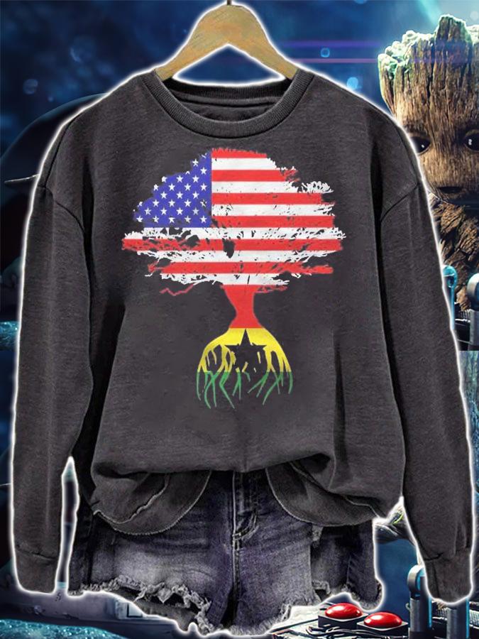 Ghanaian Roots American Flag Ghana Gifts Premium Shirt sweatshirt