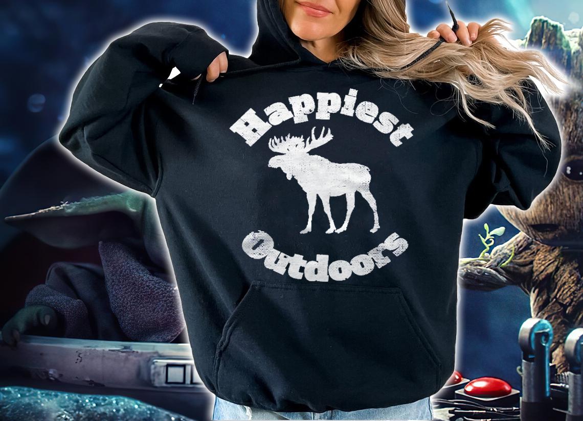 Happiest Outdoors Moose Distressed Gift Premium Shirt