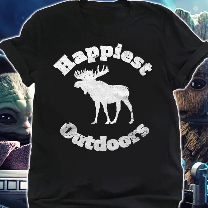 Happiest Outdoors Moose Distressed Gift Premium Shirt