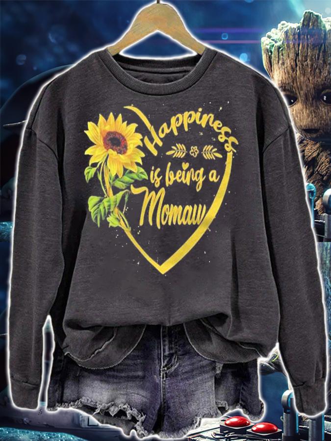 Happiness Is Being A Momaw Sunflower Gift Shirt sweatshirt
