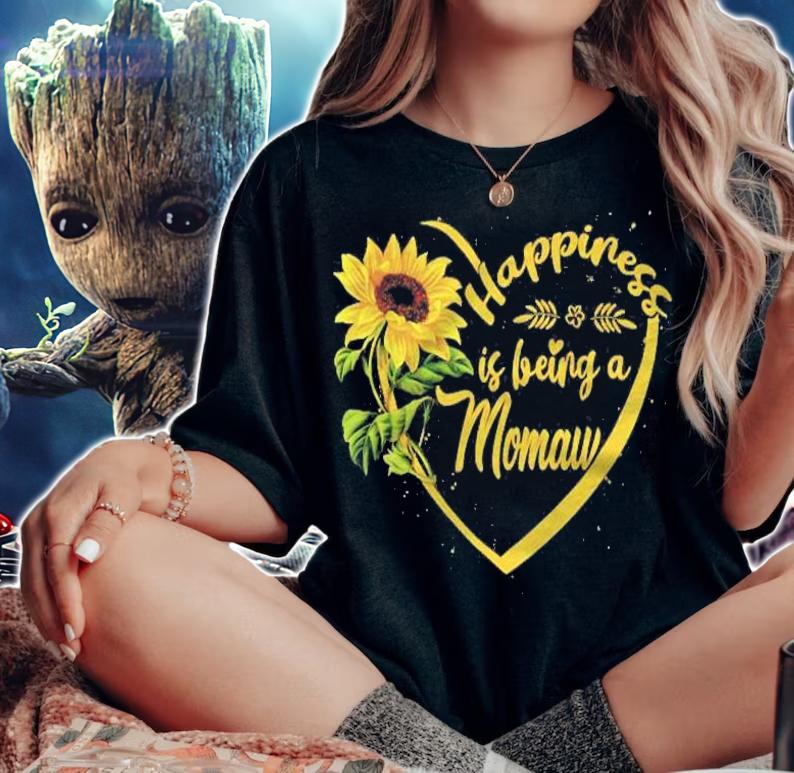 Happiness Is Being A Momaw Sunflower Gift Shirt woman shirt