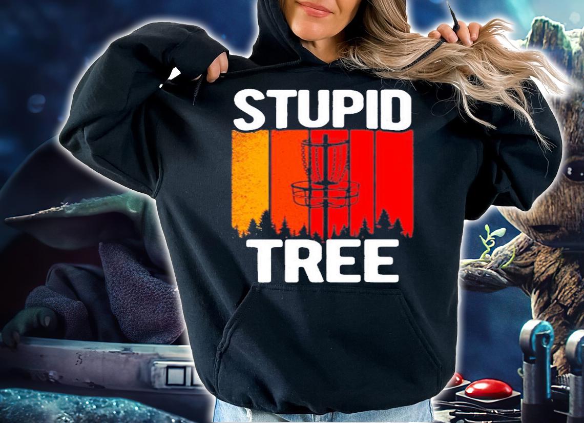 Retro Funny Stupid Tree Frolf Frisbee Gifts For Disc Golfers T-Shirt hoodie