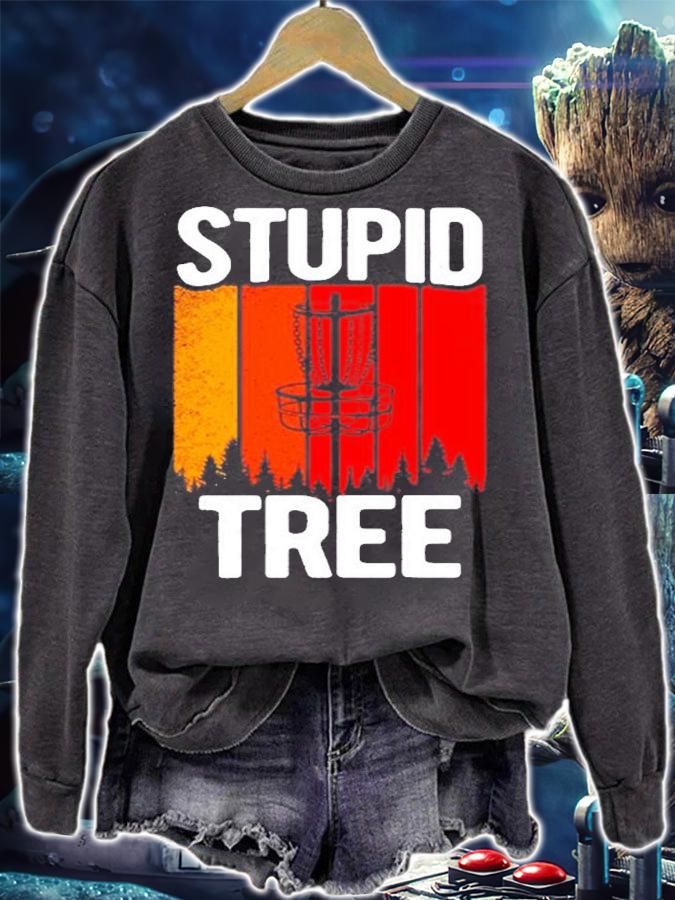 Retro Funny Stupid Tree Frolf Frisbee Gifts For Disc Golfers T-Shirt sweatshirt