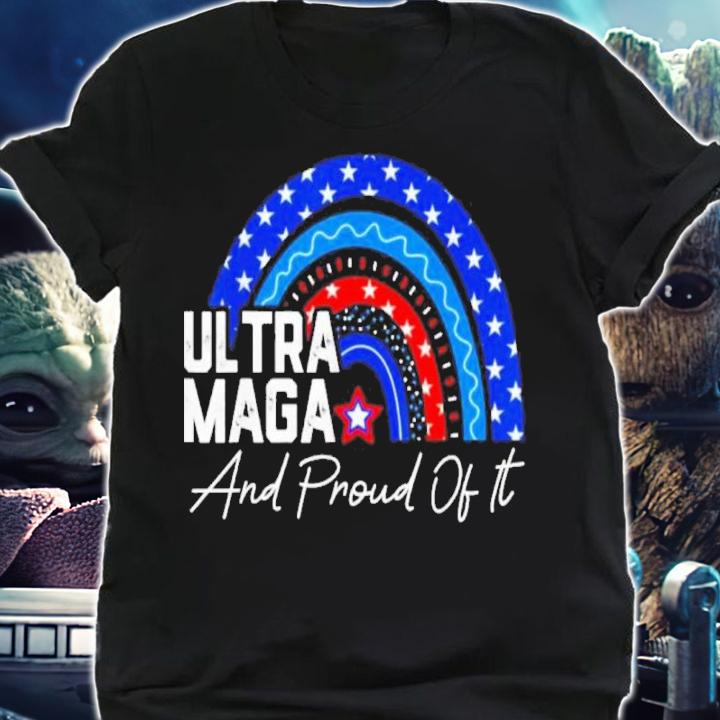 Ultra MAGA And Proud Of It Anti-Biden Rainbow America Flag Shirt